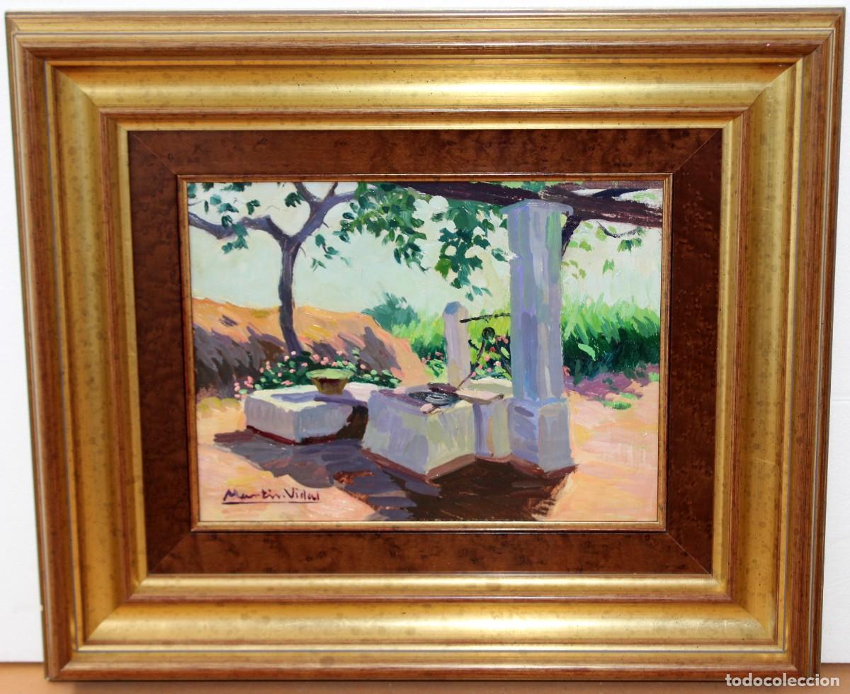 Arte: MARTIN VIDAL CORELLA (Valencia, 1895 &ndash; 1976) OLEO SOBRE TABLA. RINCON MEDITERRANEO