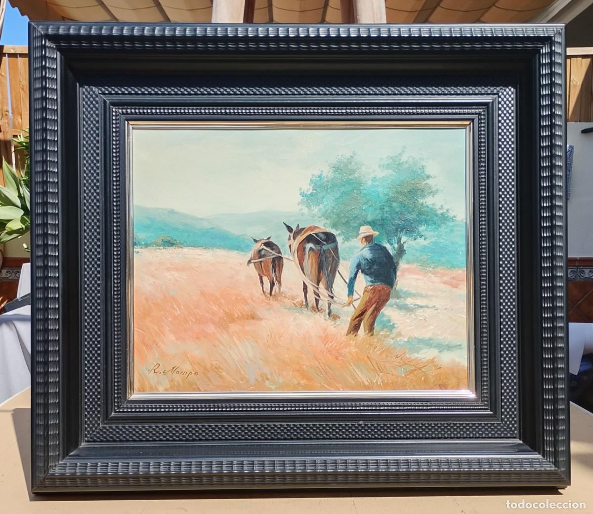 Arte: Oleo sobre Lienzo Estilo Costumbrista y Rural Firmado R. Mompo