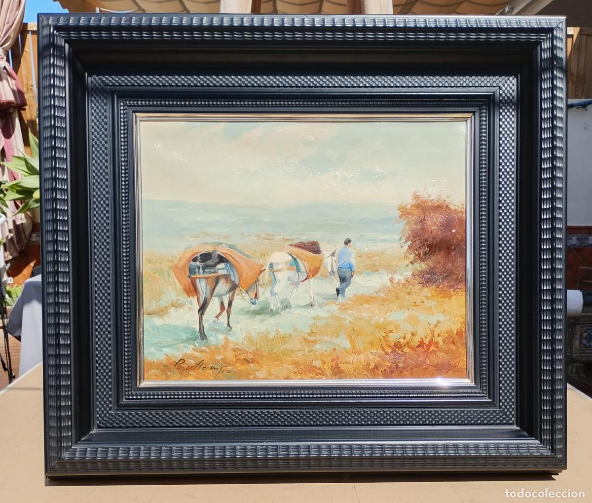 Arte: Oleo sobre Lienzo Estilo Costumbrista y Rural Firmado R. Mompo