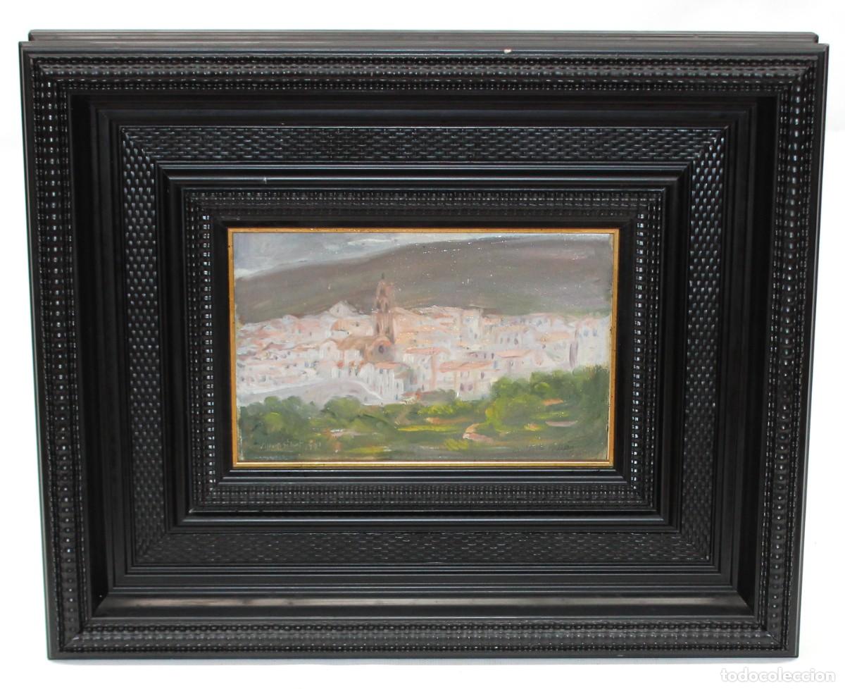 Arte: ALBERTO GISBERT SIURANA (Castellar-Oliveral, 1923 - 2009) OLEO TABLEX. CORTES DE PALLAS (Valencia)