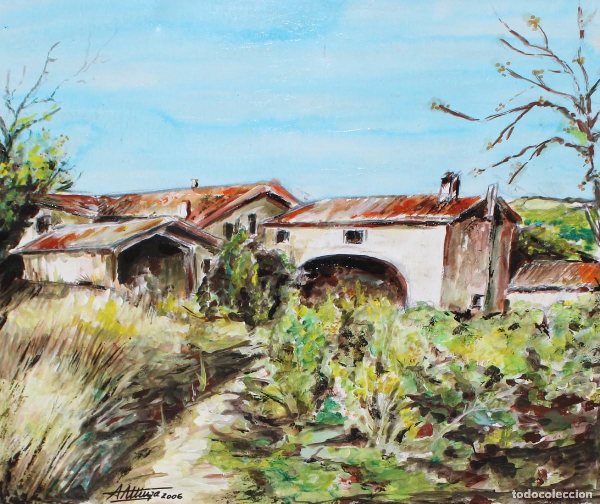 Arte: ANGEL ATIENZA LANDETA (1931-2015) OLEO SOBRE LIENZO. BA&Ntilde;OLAS (GERONA)