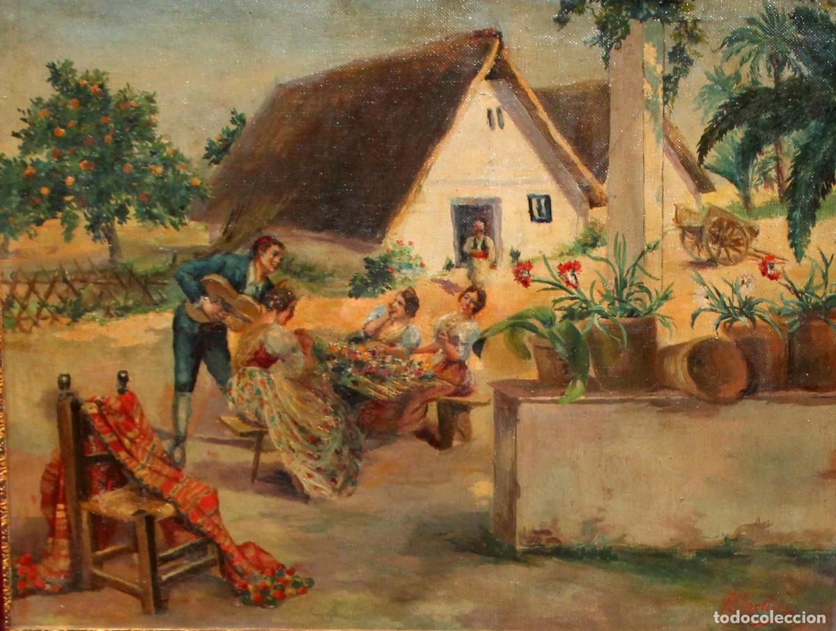 Arte: FRANCISCO CORTINA GARCIA DE MORA (Valencia, 1879-1950) OLEO SOBRE TELA. GALANTEO VALENCIANO