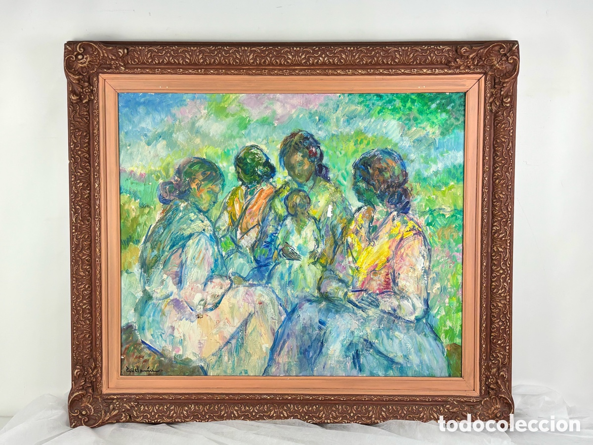 Kunst: FEDERICO DE ECHEVARRIA - &ldquo;GITANAS&rdquo; - A&Ntilde;O 1976 - &Oacute;LEO SOBRE TELA