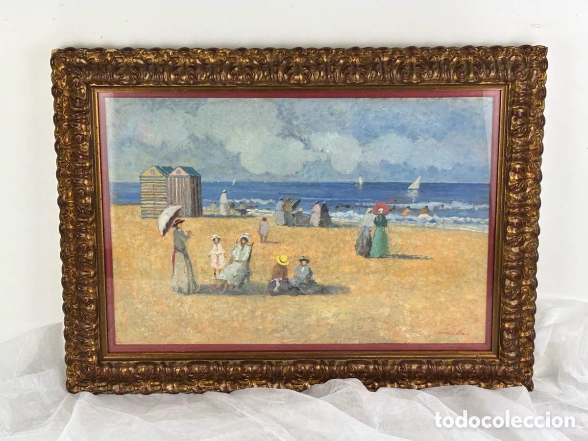 Arte: CELSO MIRANDA(PONTEVEDRA,1942) - &ldquo;ESCENA DE PLAYA&rdquo; - &Oacute;LEO TABLA