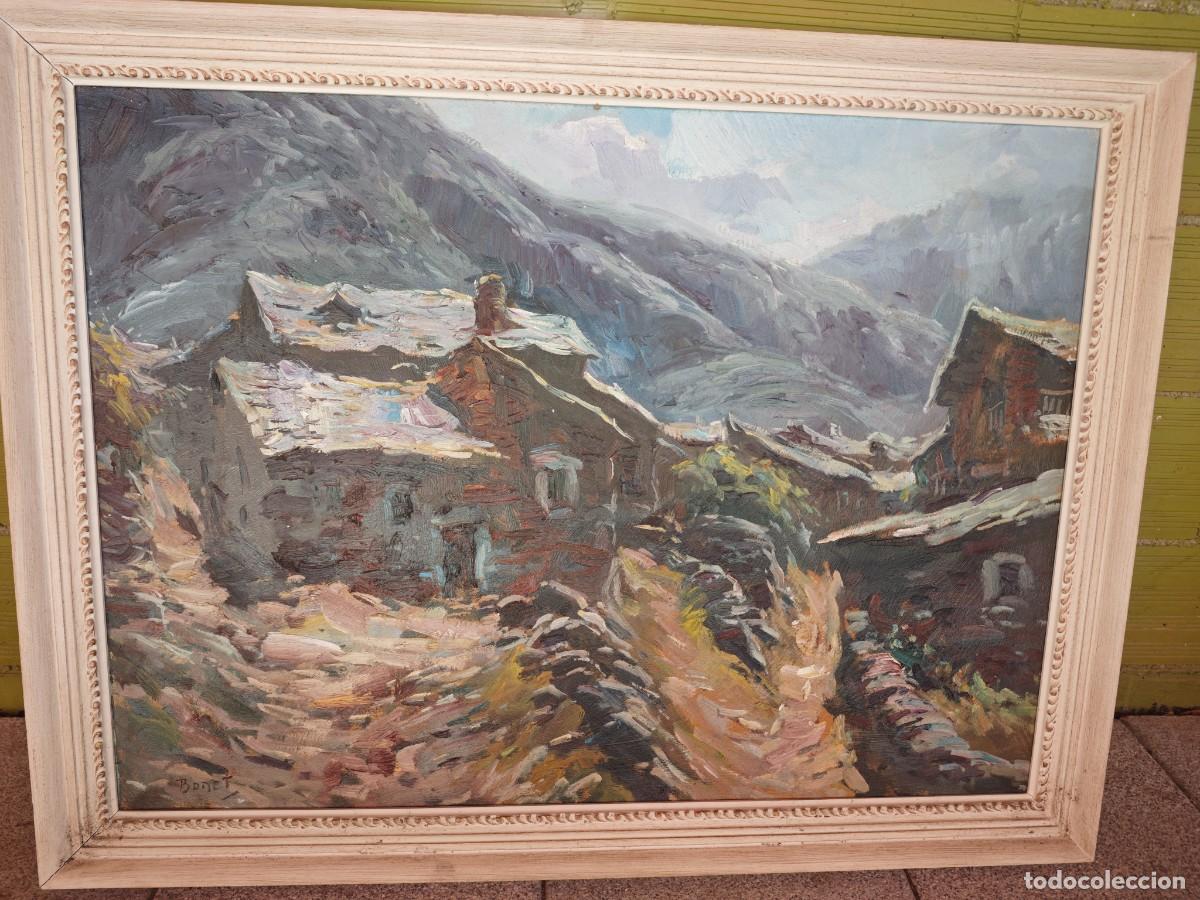 Arte: Oleo valle de Benasque Pirineo Huesca autor Bonet