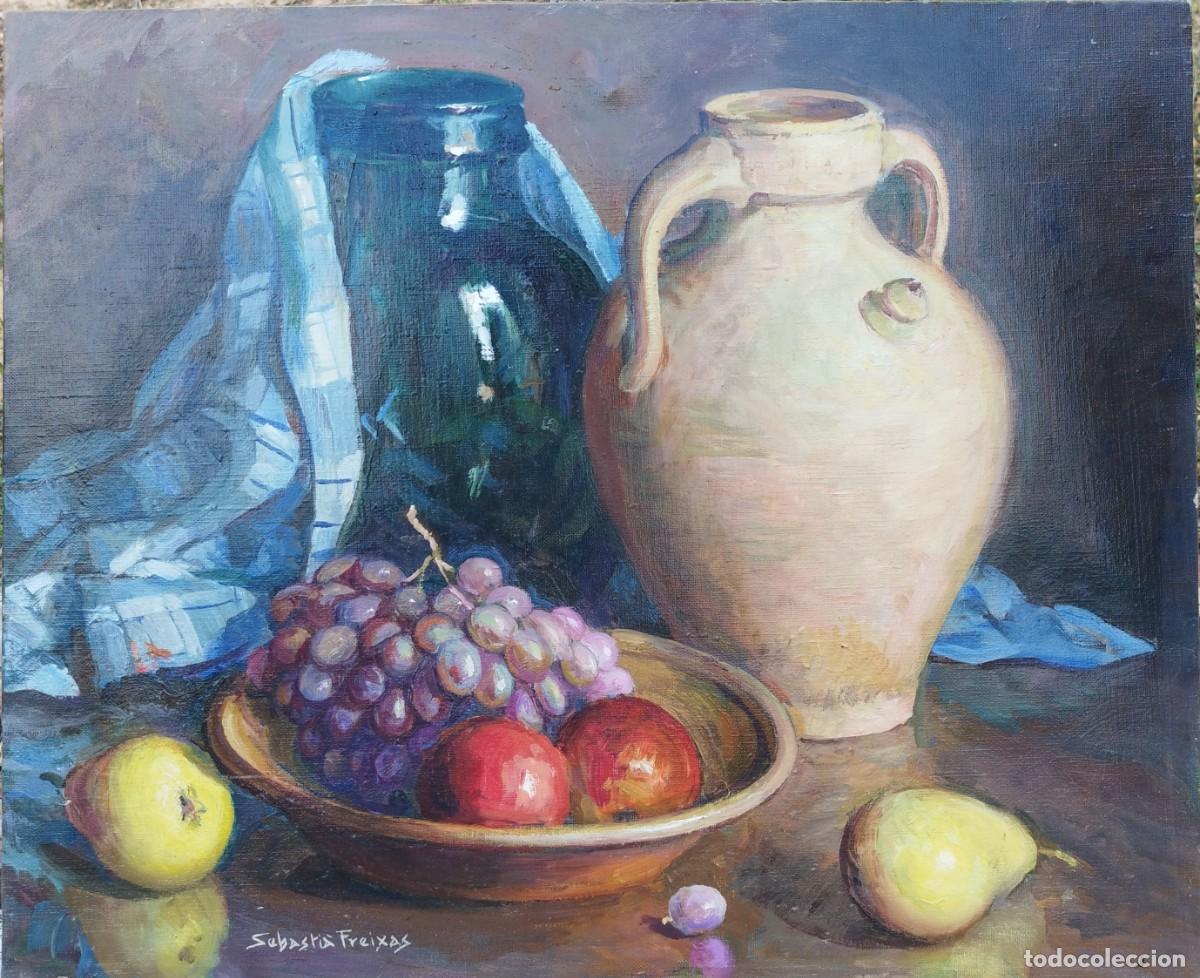 Arte: &Oacute;leo sobre lienzo - / Bodeg&oacute;n - Firmado Sebasti&agrave; Freixas - 61 x 50 cm