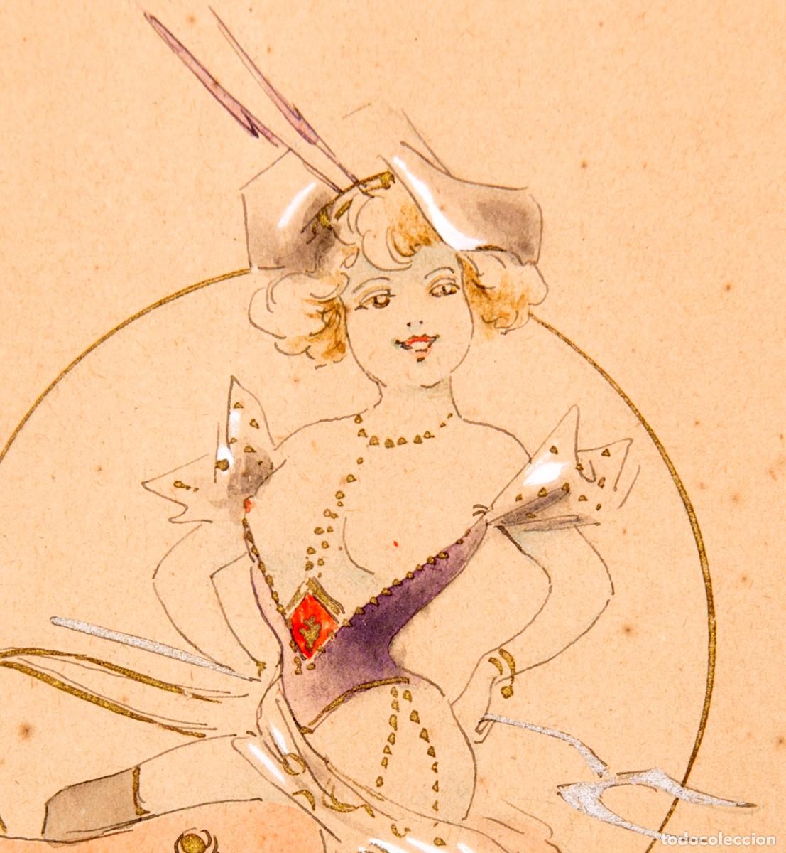 Arte: Arthur MINON - Bailarina sobre gamba - ORIGINAL - c. 1900