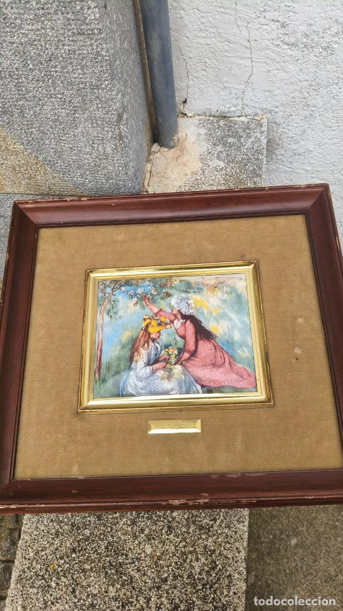 Arte: Tableau peinture reproduction Renoir sur tole &eacute;maill&eacute;e