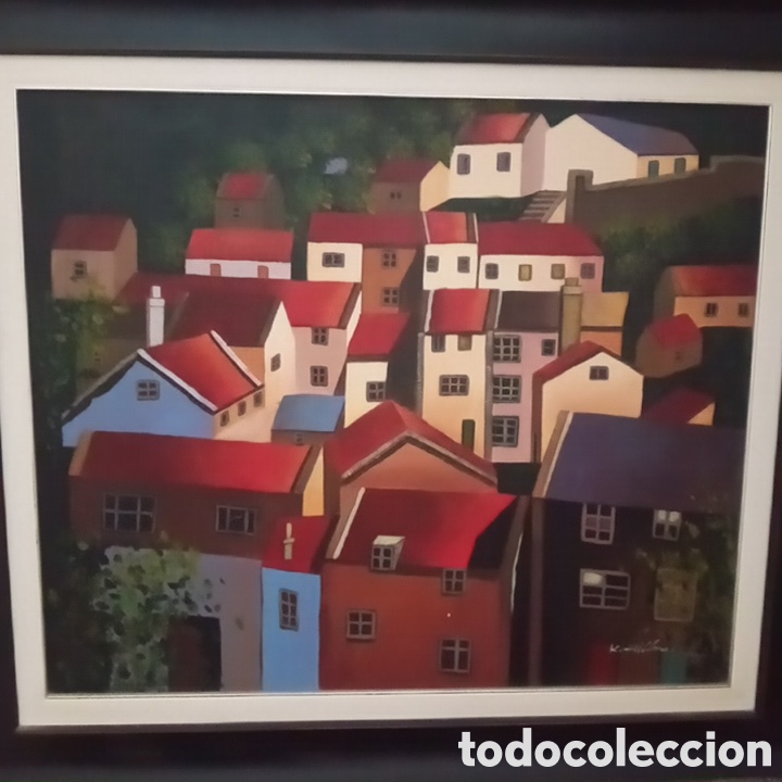 Arte: BONITO CUADRO PINTADO AL &Oacute;LEO FIRMADO