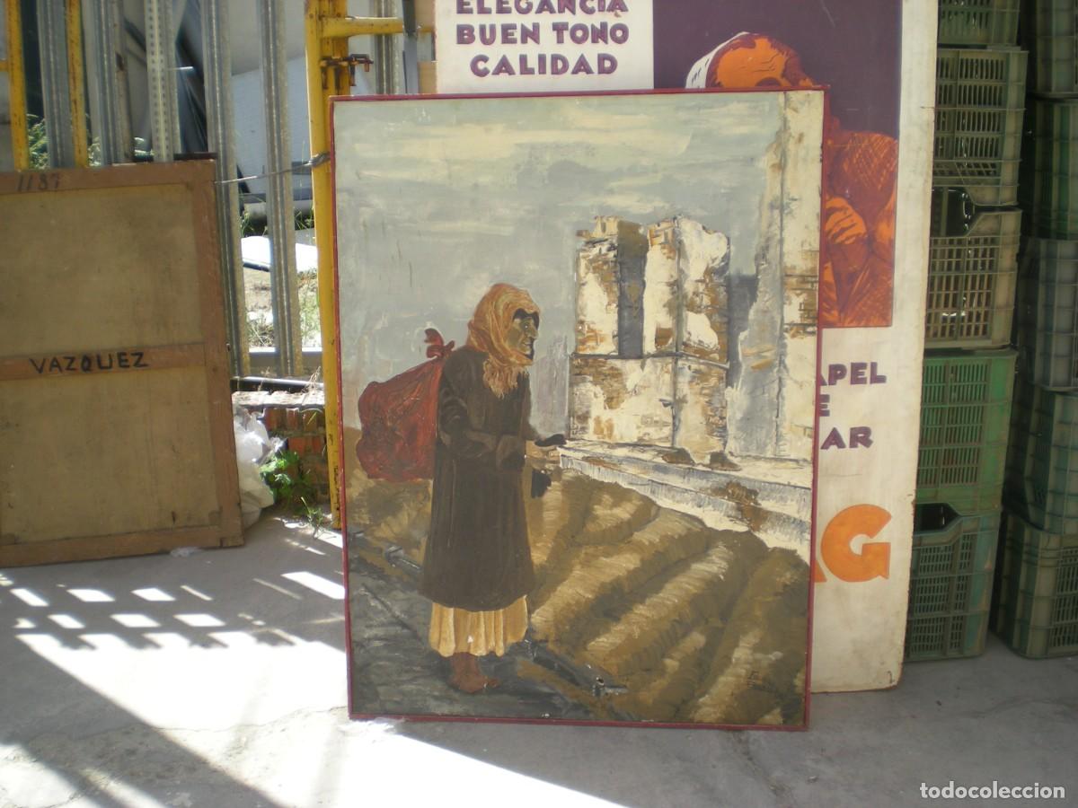 Arte: Pintura oleo, firmado Fern&aacute;ndez Segu&iacute; t&iacute;tulo caridad lienzo muy tocado, medida 132X99 cms.