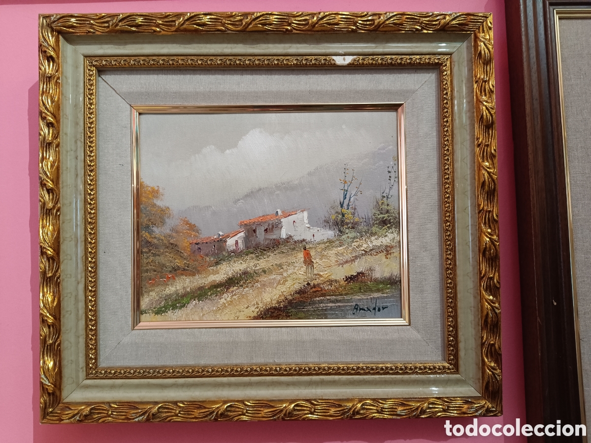 Arte: Pintura al &oacute;leo. Paisaje. Firmado por H. Amador.