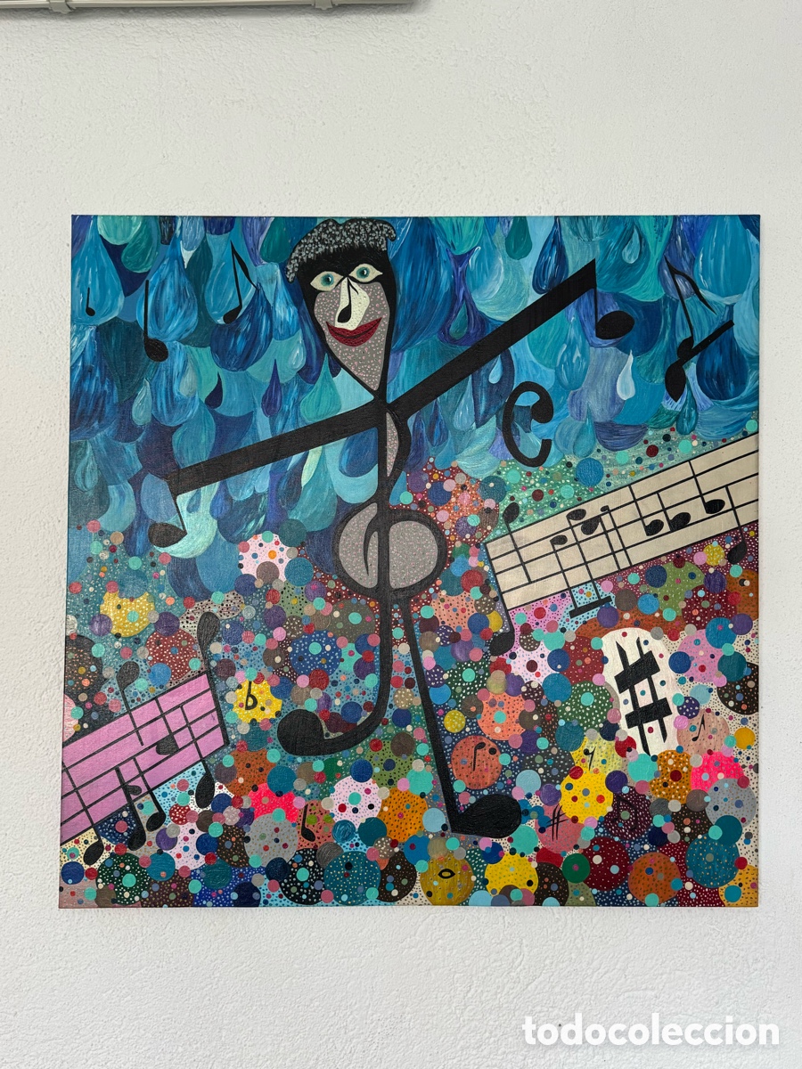 Arte: &ldquo;Soy pura m&uacute;sica&rdquo;. Acr&iacute;lico sobre lienzo. 100cm x 100cm.