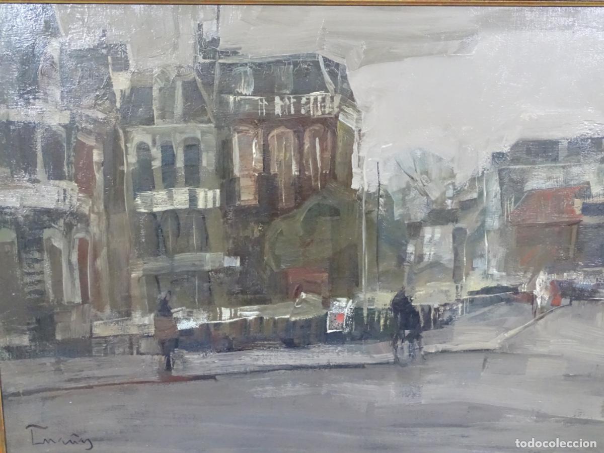 Arte: GRAN OLEO SOBRE TELA JOSEP CRUA&Ntilde;AS. AMSTERDAM, TARDE GRIS.