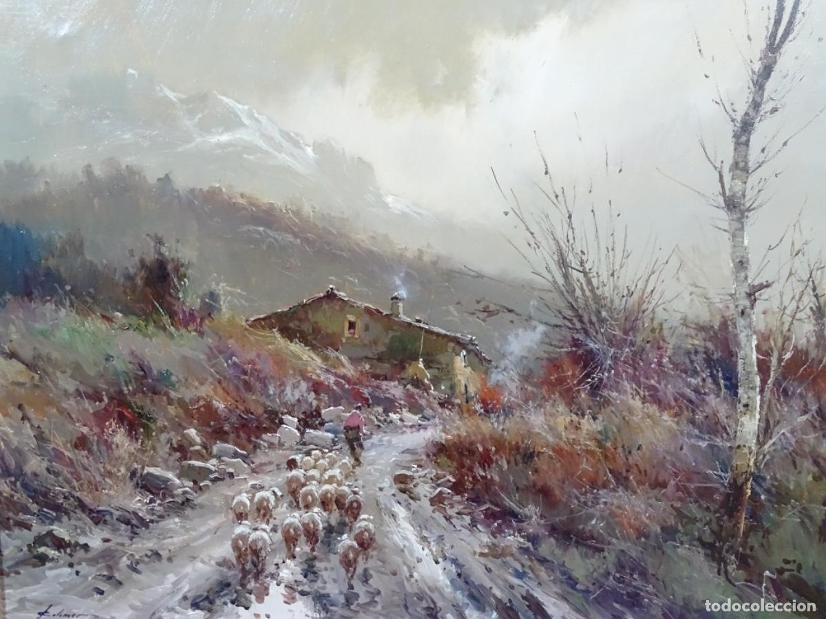Arte: GRAN OLEO TELA JOSEP COLOMER. &ldquo;LAS PRIMERAS NIEVES&rdquo; GALERIA MAITE MU&Ntilde;OZ.