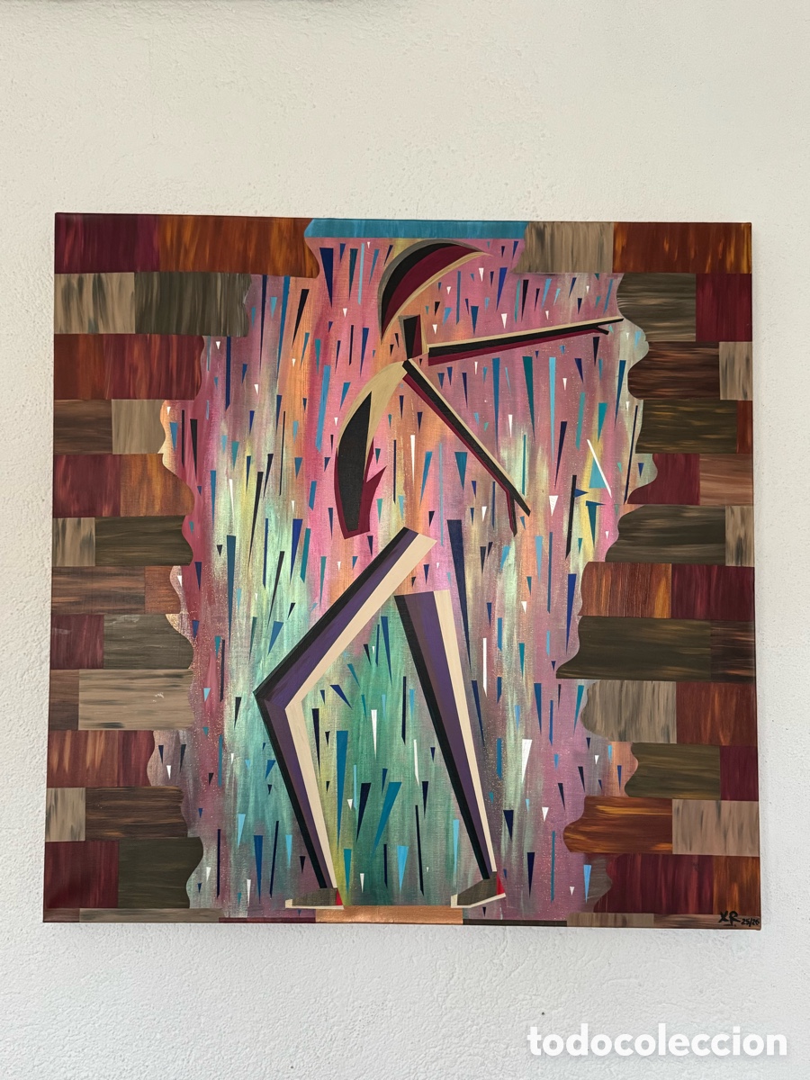 Arte: &ldquo;Mas all&aacute; del muro&rdquo;. Medida: 100 x 100 cm.