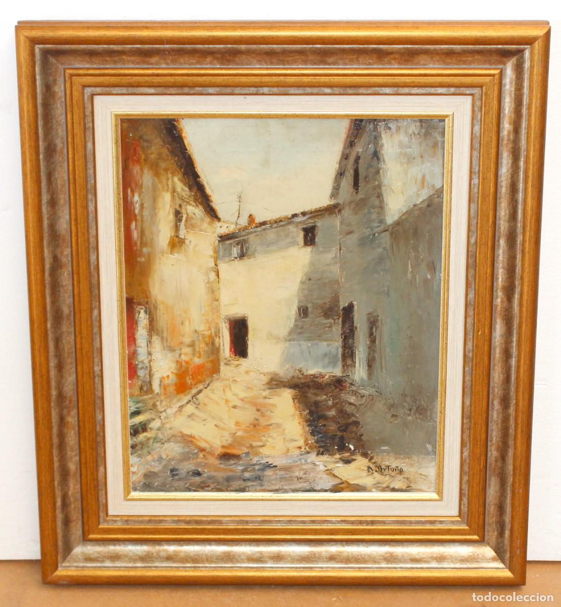 Arte: ALFONSO ORTU&Ntilde;O (Barcelona, 1925 - Godella 2011) OLEO SOBRE TELA. TRANQUILIDAD EN EL BARRIO