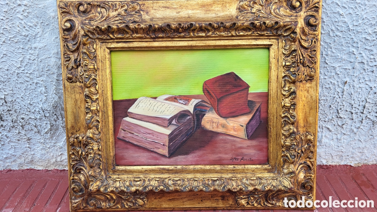 Arte: Cuadro pintura &oacute;leo sobre lienzo Bodegon firmado