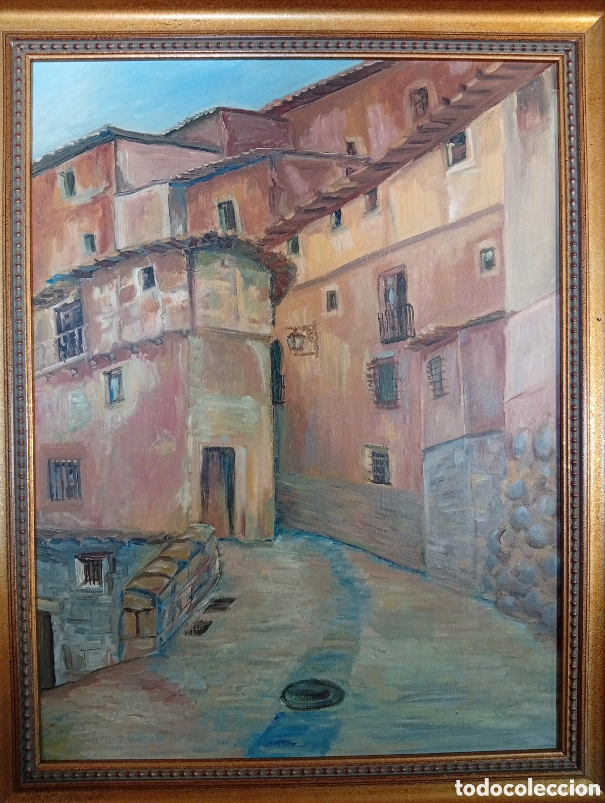 Arte: Preciosa pintura oleo lienzo an&oacute;nimo ( Teruel)