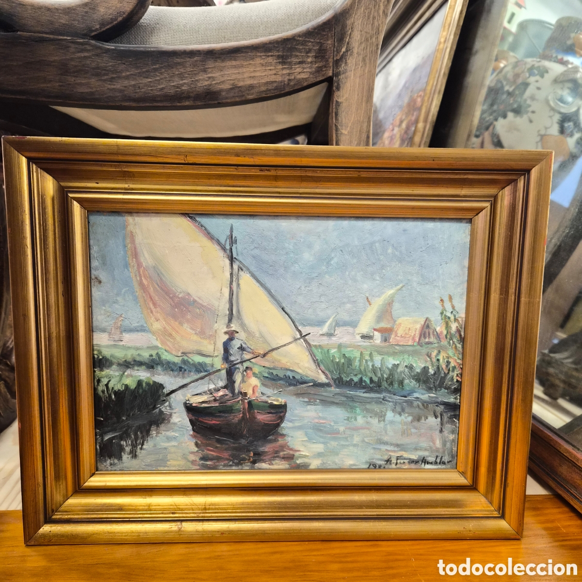 Arte: &Oacute;leo sobre tabla Adolfo Ferrer Amblar (1906-1993)