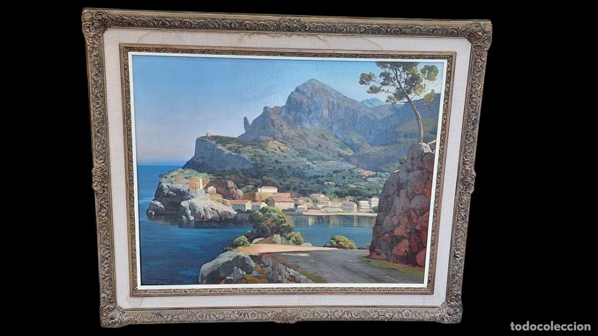 Arte: Puerto de S&oacute;oler. Carlos Garc&iacute;a Cuervas. Madrid 1916-1988. &Oacute;leo lienzo. 86 x 102 cm. 65 x 81 cm.