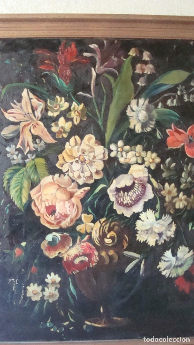 Arte: Oleo antiguo con sello de subasta. - Foto 2