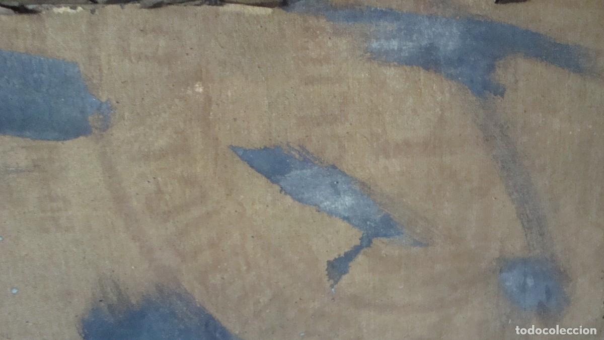Arte: Oleo antiguo con sello de subasta. - Foto 4