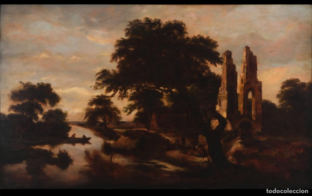 Art: Atribuido a Solomon van Ruysdael, &oacute;leo sobre tabla, siglo XVII.