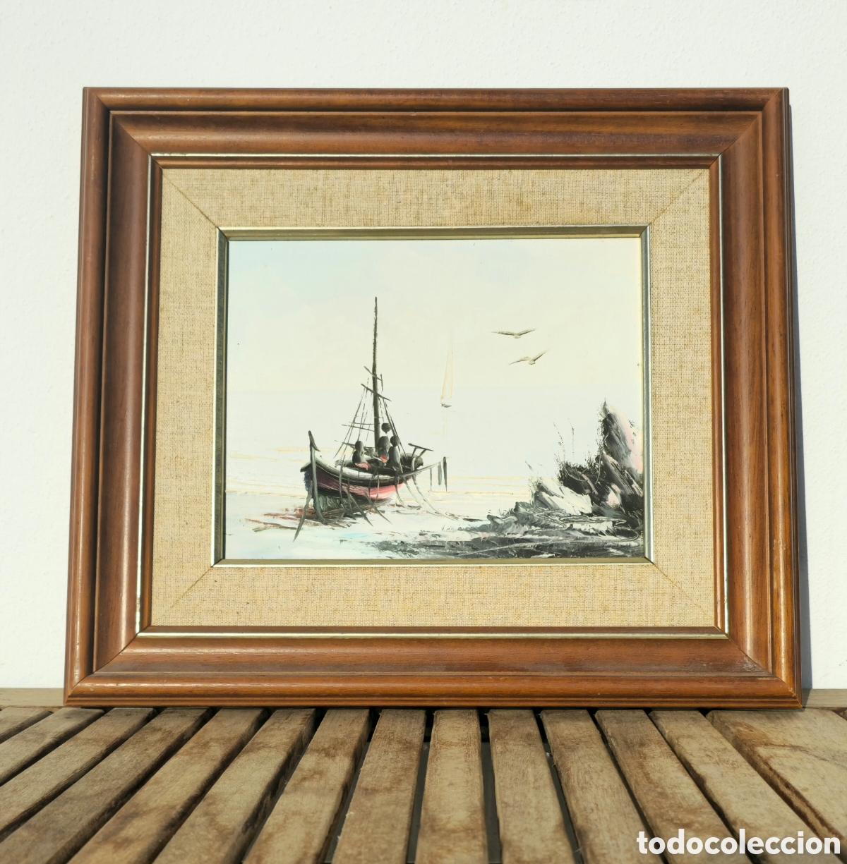 Arte: Oleo sobre lienzo. Pescadores - Foto 2
