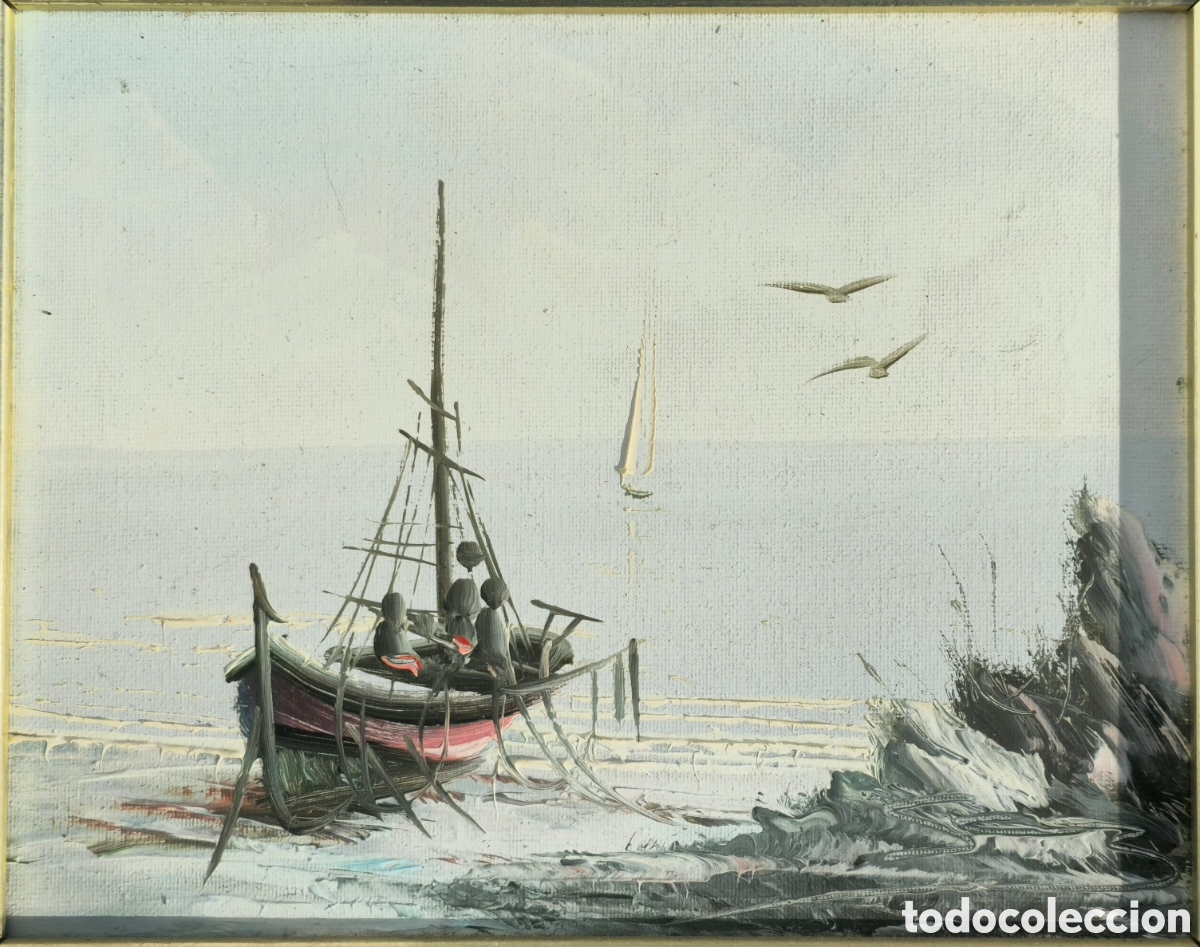 Arte: Oleo sobre lienzo. Pescadores - Foto 7