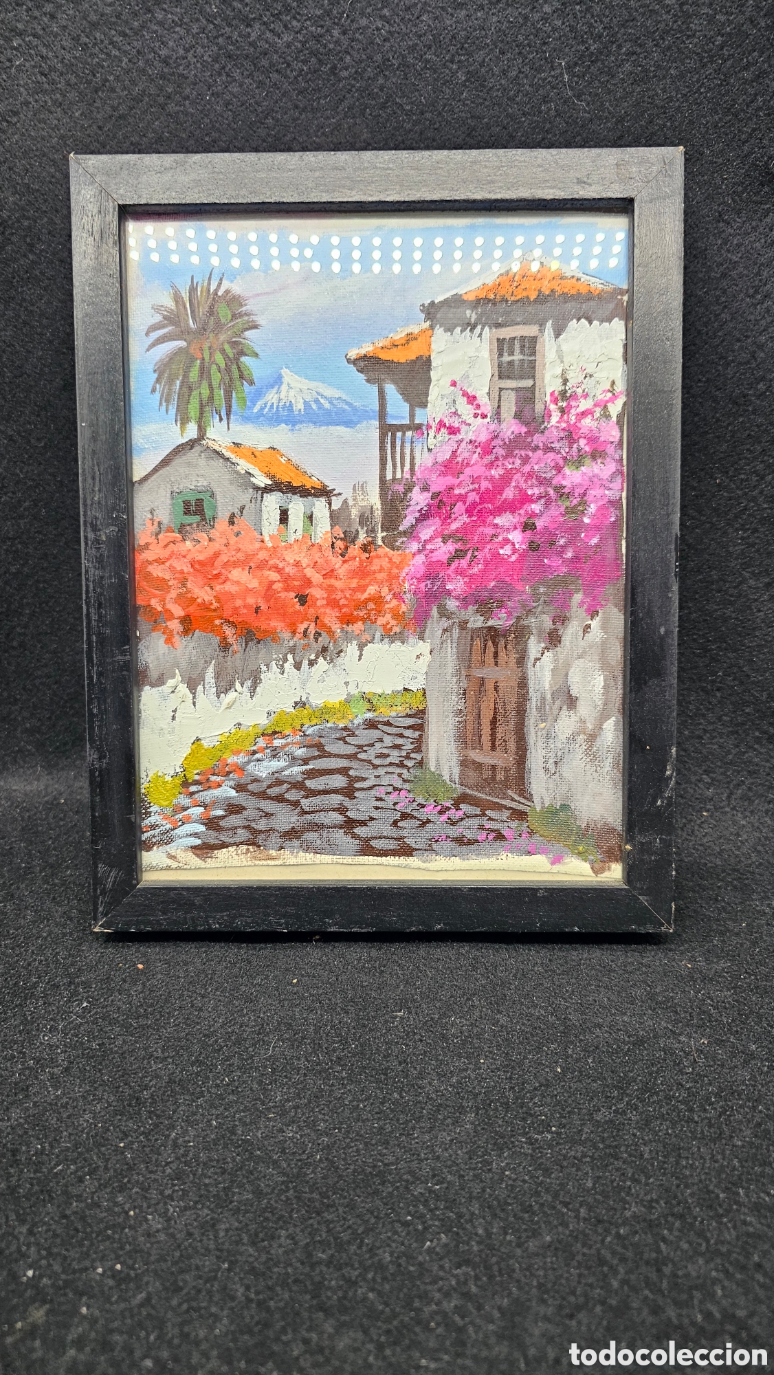 Arte: Bonita pintura al &oacute;leo paisaje canario Tenerife