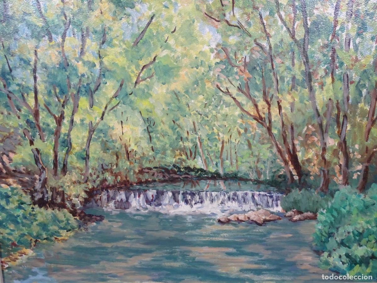 Arte: &Oacute;LEO TABLEX ARNAU PERICAS 1986. PRIMAVERA RIU TENES. SANTA EULALIA DE RON&Ccedil;ANA.