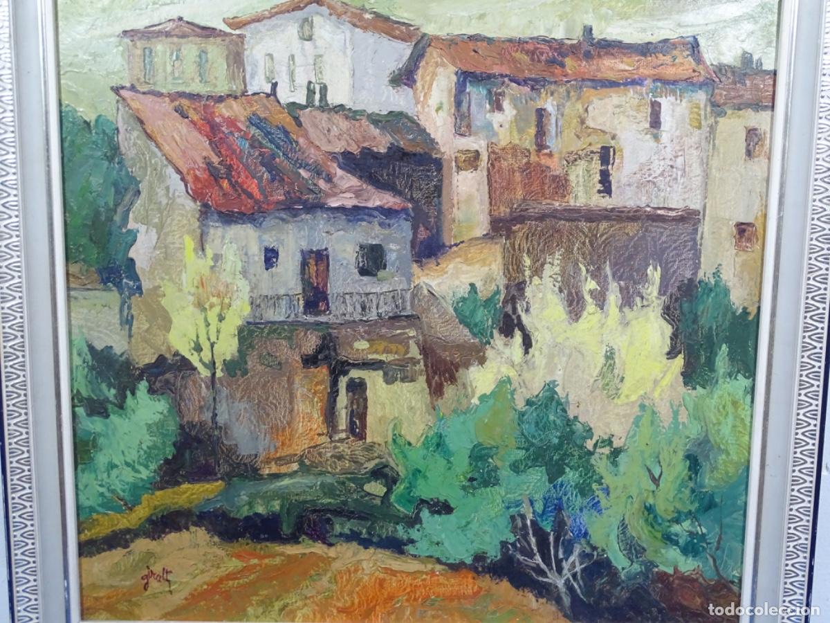 Arte: &Oacute;LEO SOBRE TABLEX FIRMADO GIRALT. PUEBLO POR DETERMINAR. ESTILO PERSONAL DE GRAN COLORIDO.