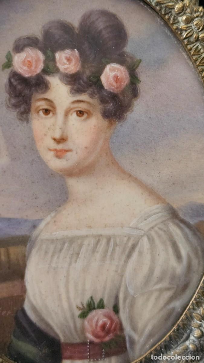 Arte: RETRATO MINI DE ELEGANTE MUJER - Foto 3