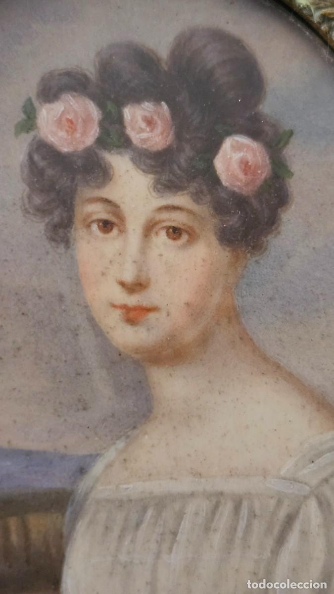 Arte: RETRATO MINI DE ELEGANTE MUJER - Foto 7