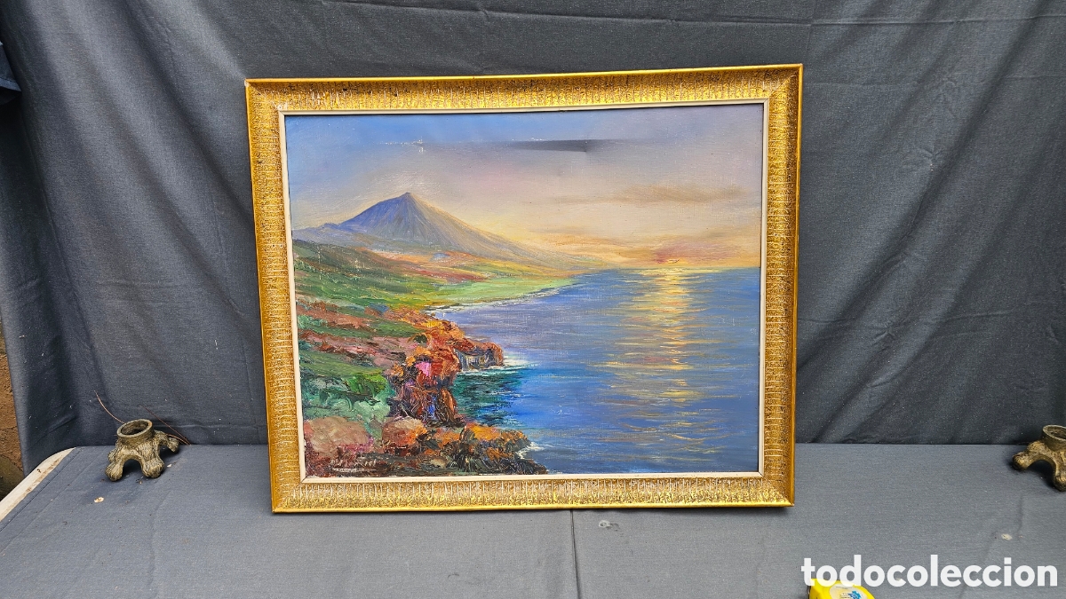 Arte: Bonito paisaje de Tenerife al &oacute;leo