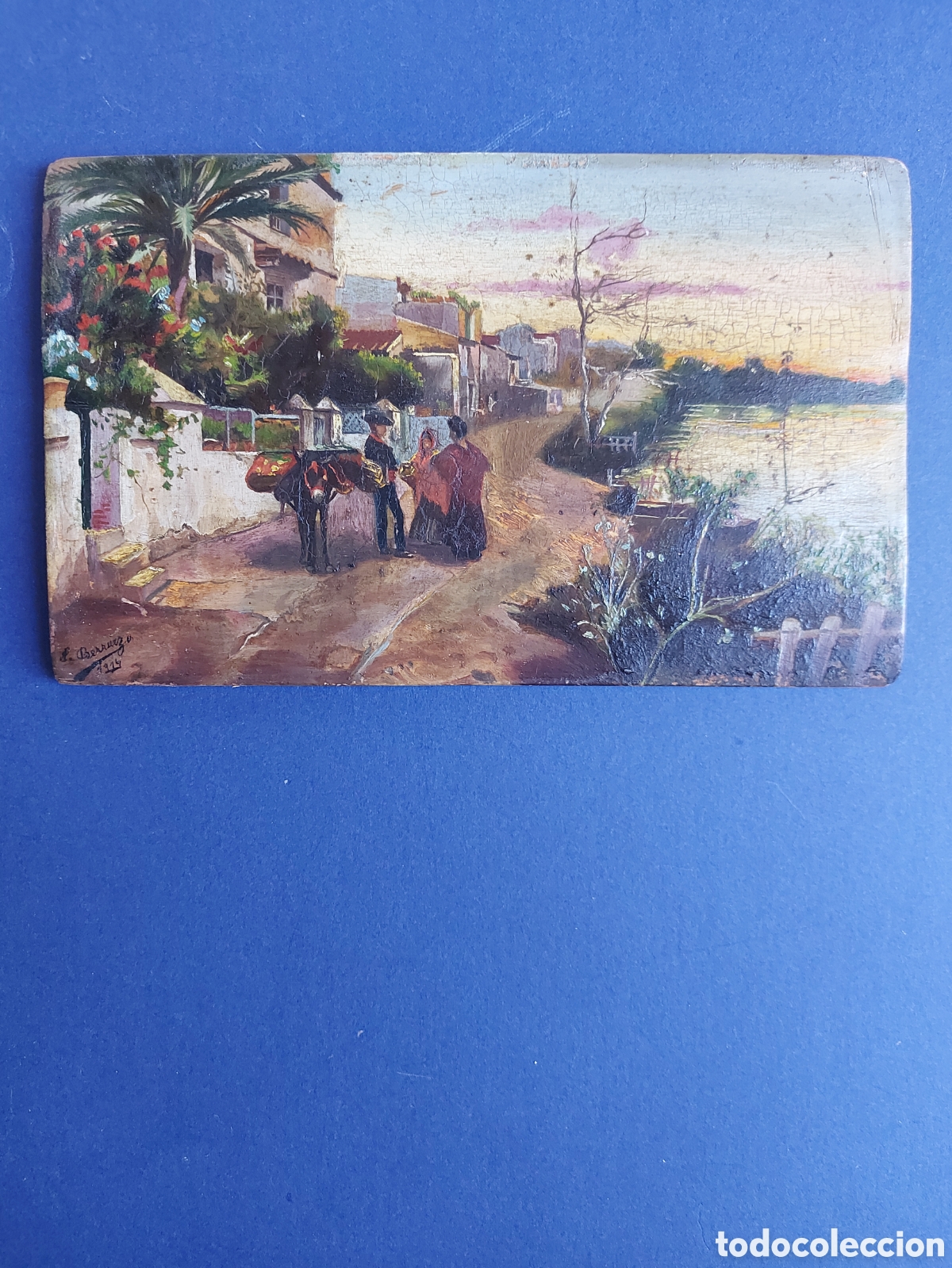 Art: FERNANDO BERRUEZO &rdquo;PAISAJE DE SEVILLA EN EL BARRIO DE TRIANA&rdquo; OLEO 1914