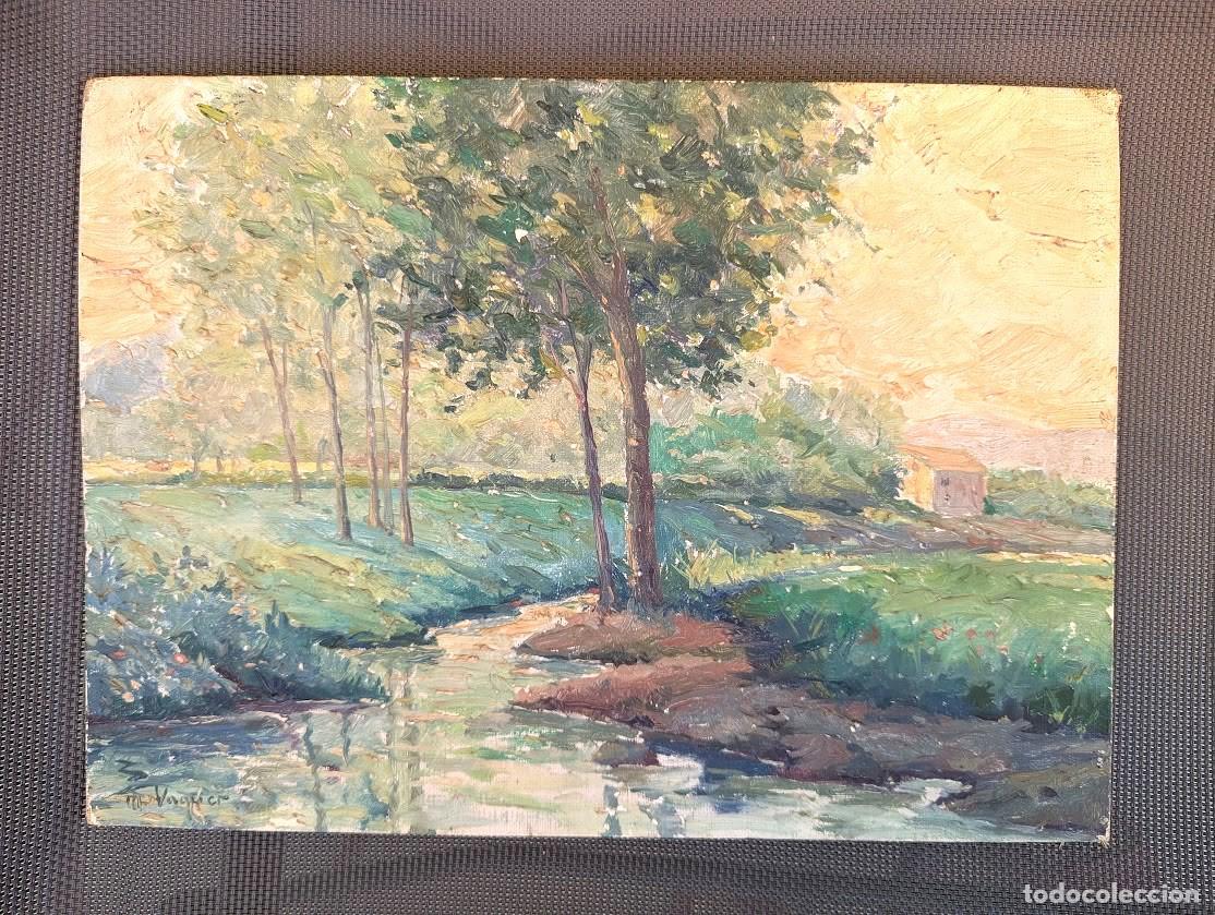Arte: M. VAQUER - ANTIGUO PAISAJE AL OLEO