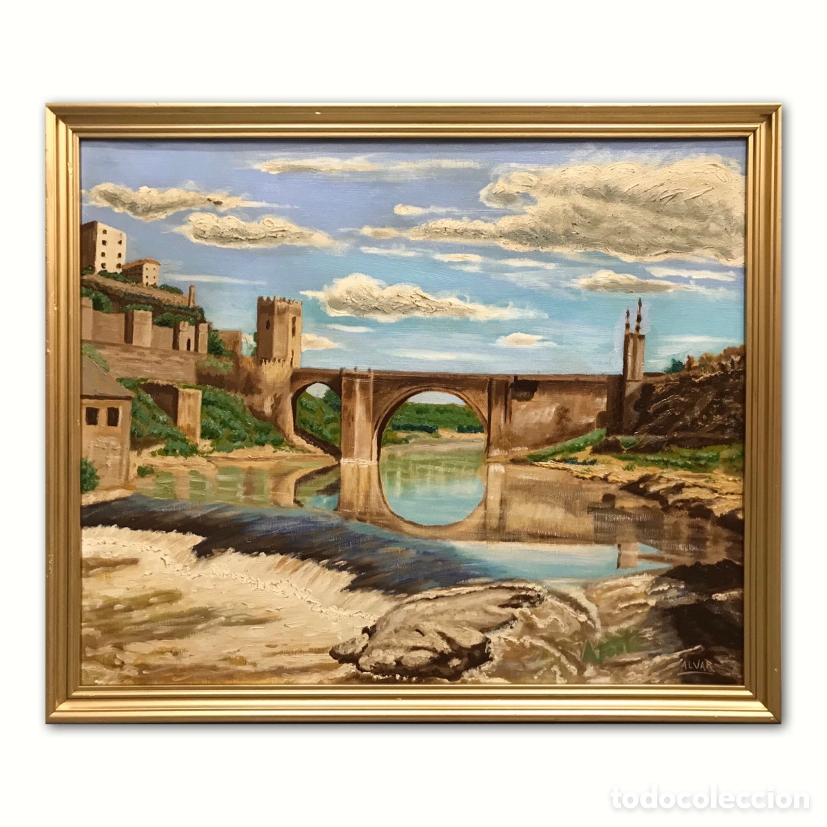 Arte: &rdquo;Puente Medieval sobre el Tajo&rdquo; Alvar Font Prats (1931-2008) a&ntilde;os 80 del S.XX aprox