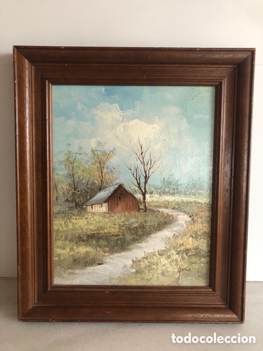 Arte: Antiguo paisaje pintado al &oacute;leo