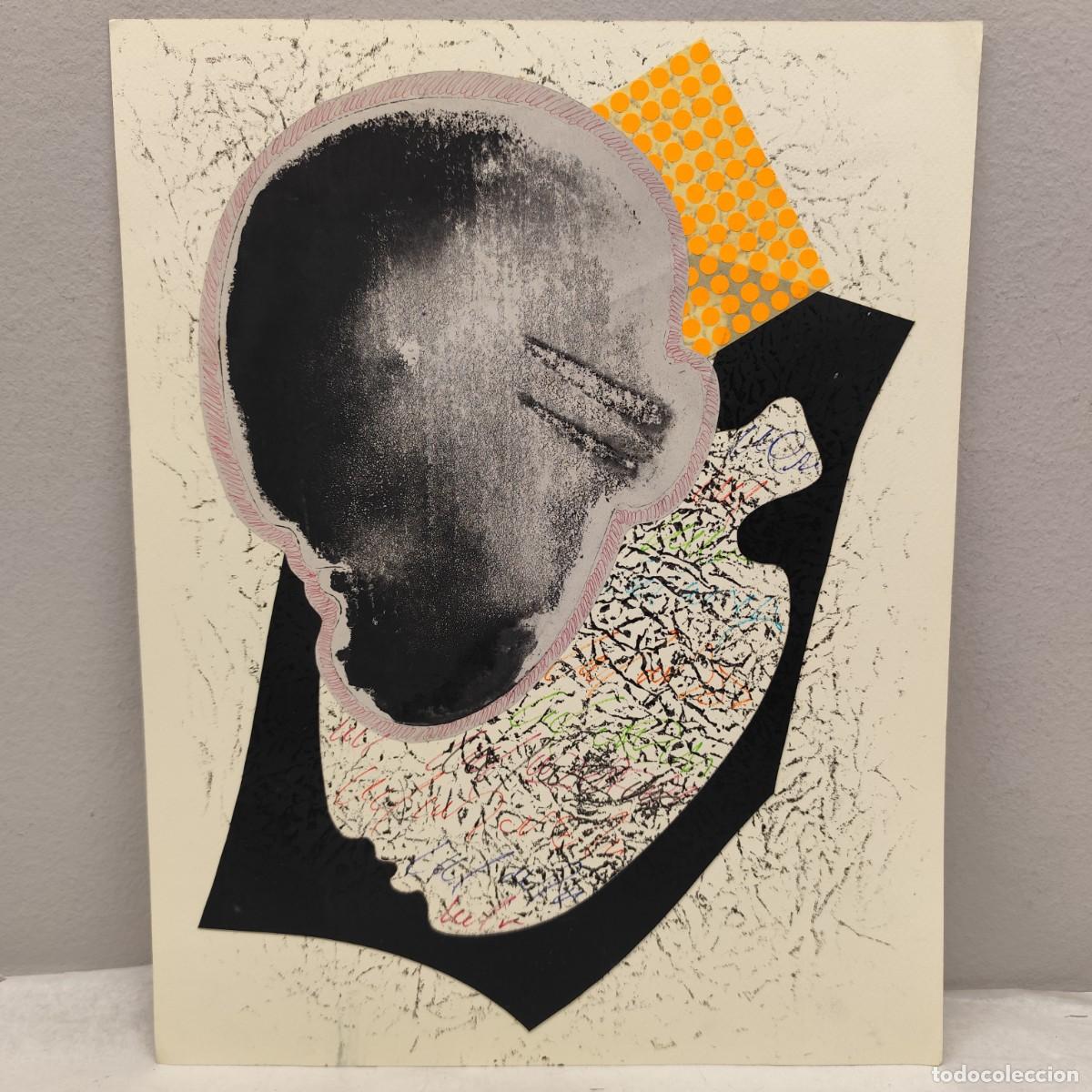 Arte: ALFREDO LANZ (1945) - OBRA ORIGINAL - SERIE ROSTROS HUMANOS - 46 X 36 CM - TECNICA MIXTA / 1421
