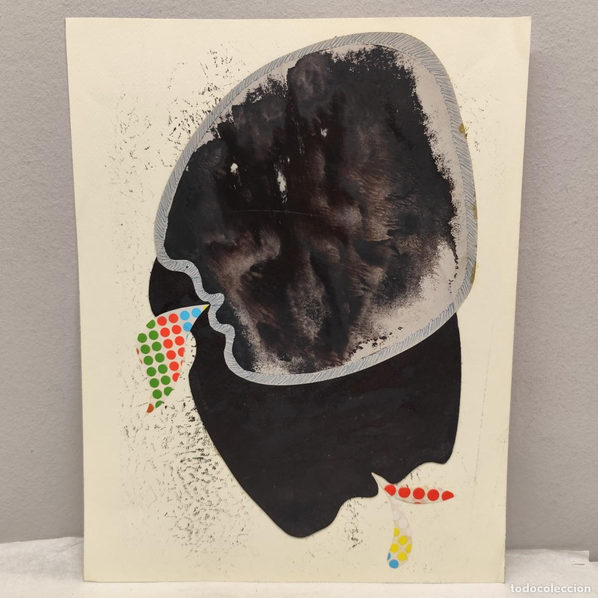 Arte: ALFREDO LANZ (1945) - OBRA ORIGINAL - SERIE ROSTROS HUMANOS - 46 X 36 CM - TECNICA MIXTA / 1424