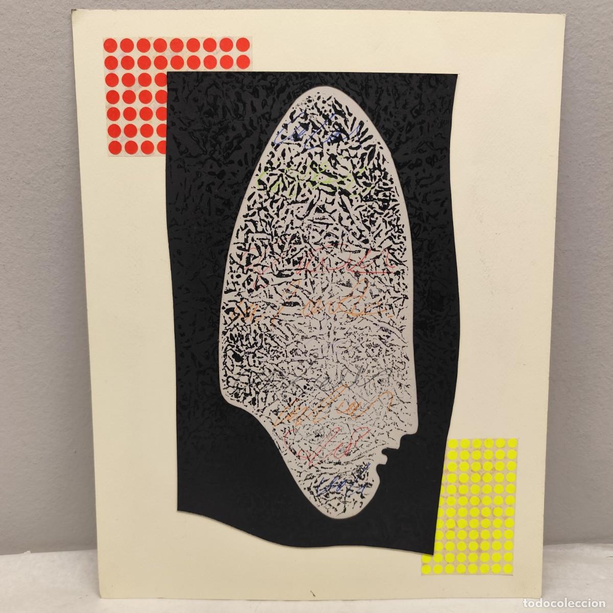 Arte: ALFREDO LANZ (1945) - OBRA ORIGINAL - SERIE ROSTROS HUMANOS - 46 X 36 CM - TECNICA MIXTA / 1443