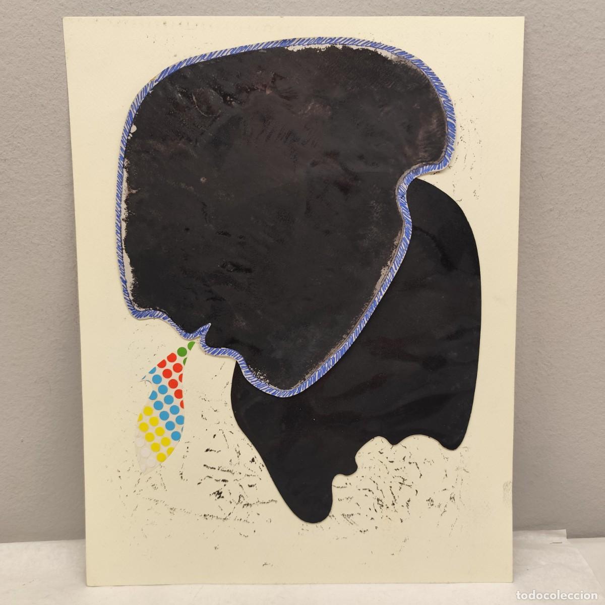 Arte: ALFREDO LANZ (1945) - OBRA ORIGINAL - SERIE ROSTROS HUMANOS - 46 X 36 CM - TECNICA MIXTA / 1451