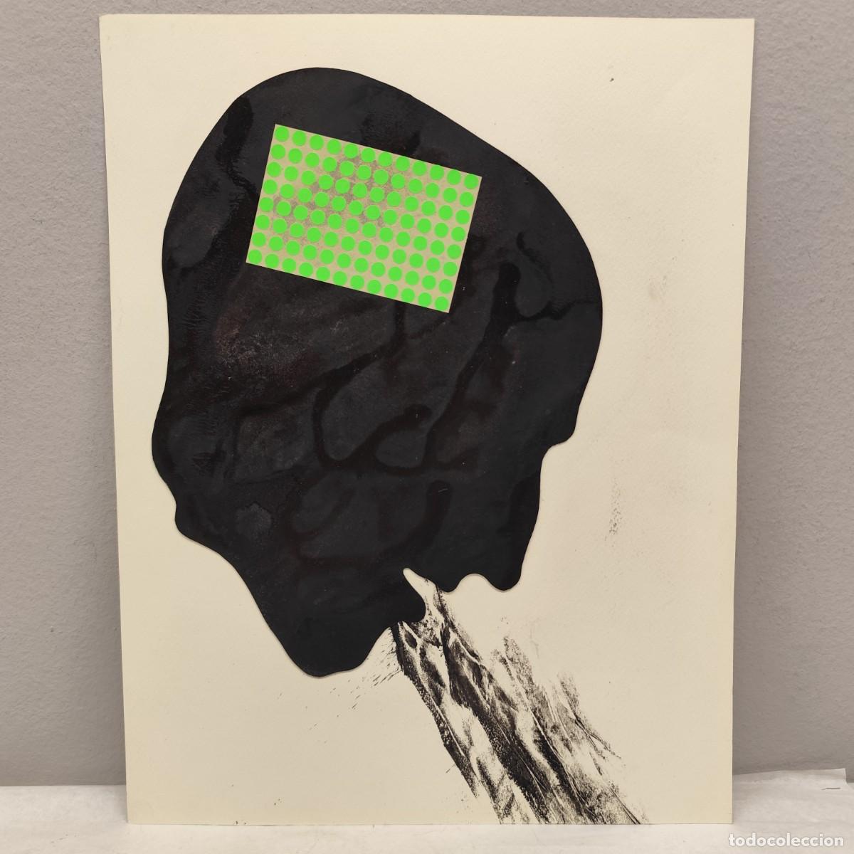 Arte: ALFREDO LANZ (1945) - OBRA ORIGINAL - SERIE ROSTROS HUMANOS - 46 X 36 CM - TECNICA MIXTA / 1457