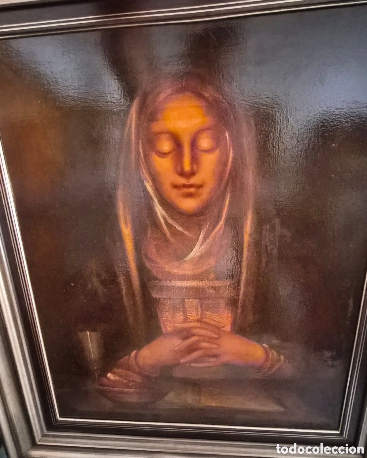 Arte: Jos&eacute; Bonilla Pe&ntilde;a (V&eacute;lez-M&aacute;laga, 1953-2020) &ndash; &Oacute;leo de tem&aacute;tica religiosa &ndash; 83,5 x 75 cm