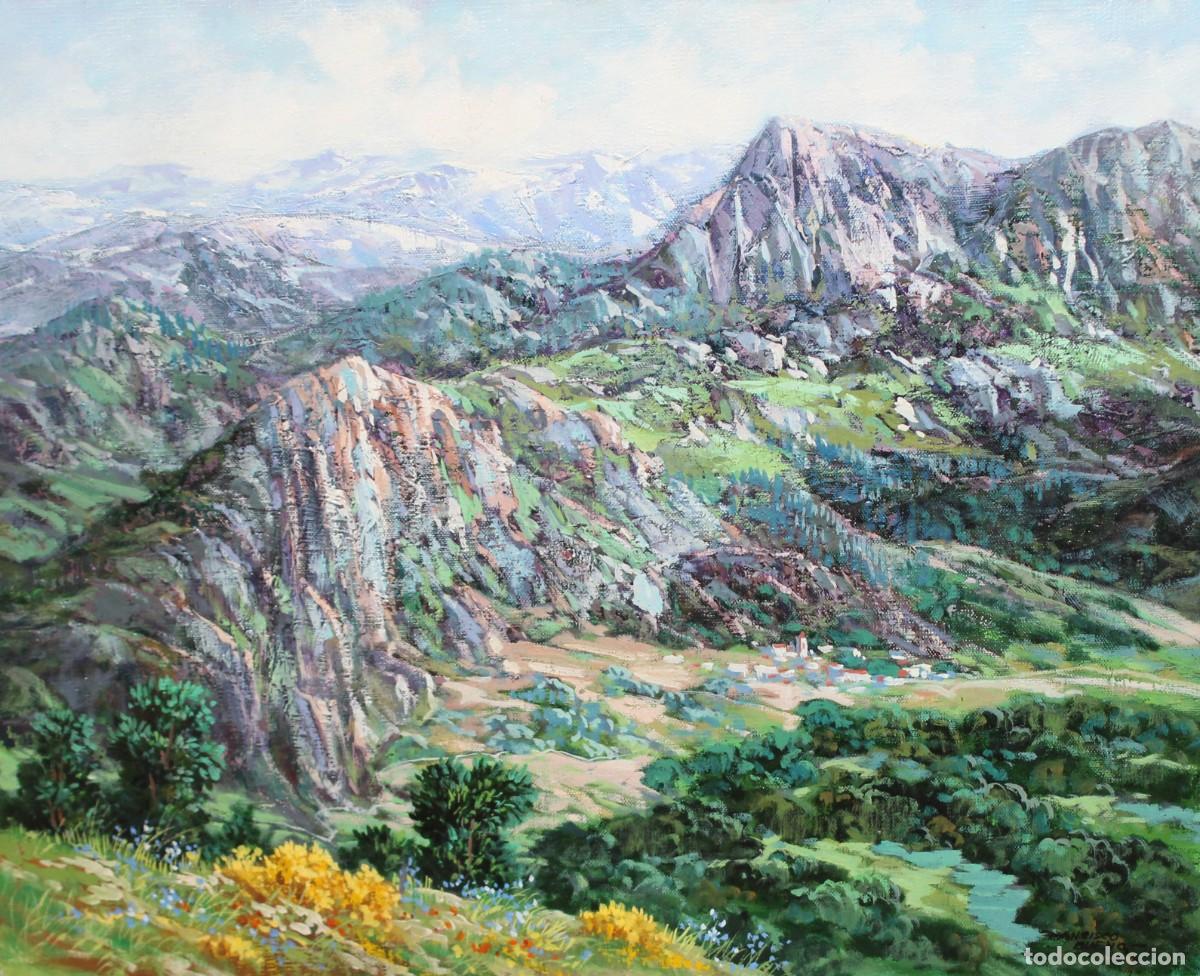 Arte: FRANCISCO BUENO MARTINEZ (1933-1989) OLEO SOBRE TELA. LOS PICOS DE EUROPA (Santander