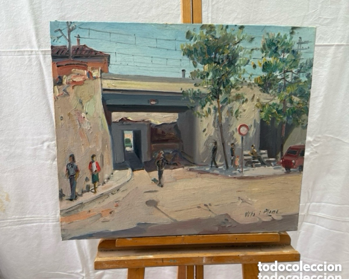 Arte: Luis Vila Plana (1921-1992) El pas del carrer Turull Sabadell, &oacute;leo sobre lienzo firmado.