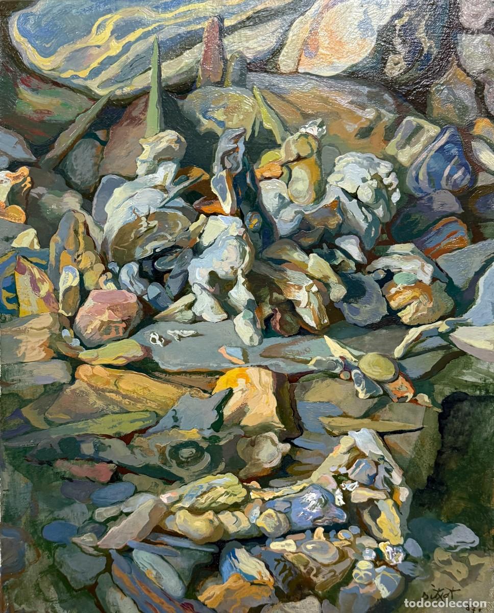 Arte: Antoni Pitxot - Paisaje mineral surrealista de Cadaqu&eacute;s - &Oacute;leo sobre lienzo