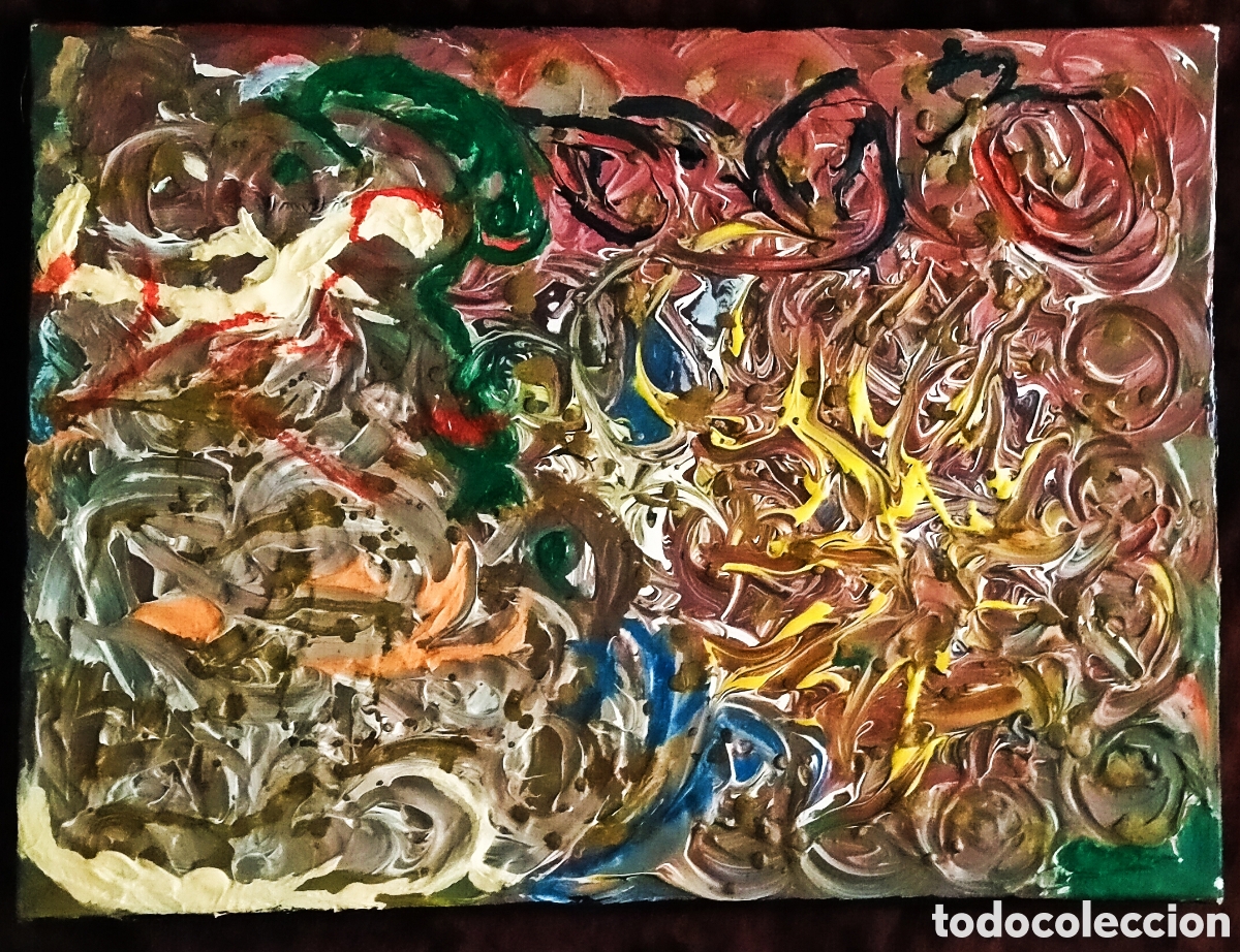 Arte: ACR&Iacute;LICO s. LIENZO / (EXPRESIONISMO ABSTRACTO). * ABSTRACCI&Oacute;N *. AN&Oacute;NIMO. MUY BONITA COMPOSICI&Oacute;N