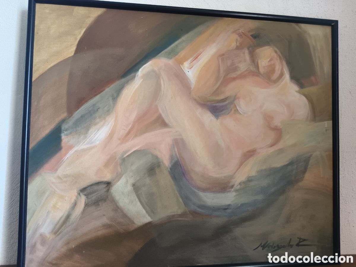 Arte: Desnudo femenino oleo sobre lienzo firmado por el artista